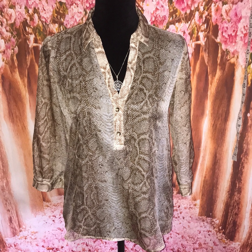 The Limited Sheer Snake Skin Blouse